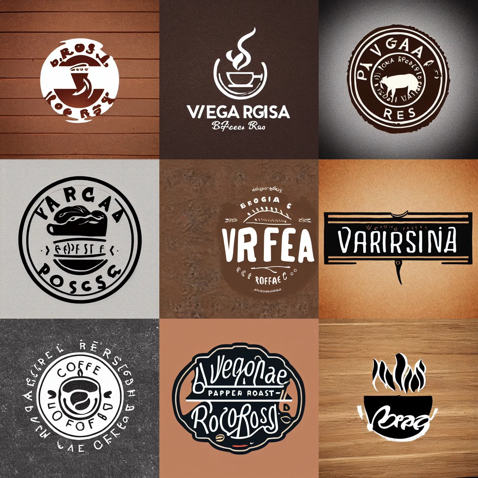 Prompt: Hipster logo design for a coffee shop called Virginia Roast