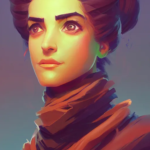 Image similar to profile portrait, maya ali mage, gloomhaven, dynamic lighting, gaudy colors, octane render aesthetic, matte painting concept art, official fanart behance hd artstation by jesper ejsing, by rhads and makoto shinkai and lois van baarle and ilya kuvshinov and rossdraws