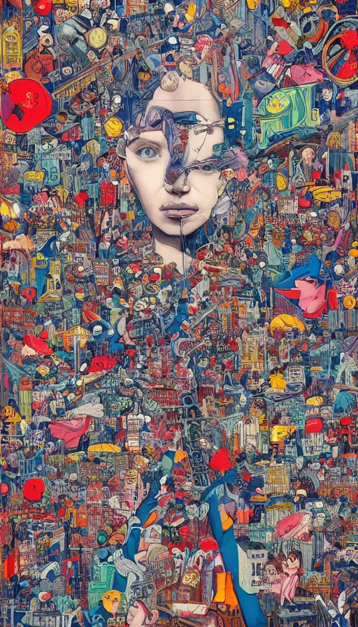 Image similar to london city portrait of a beautiful world, by james jean