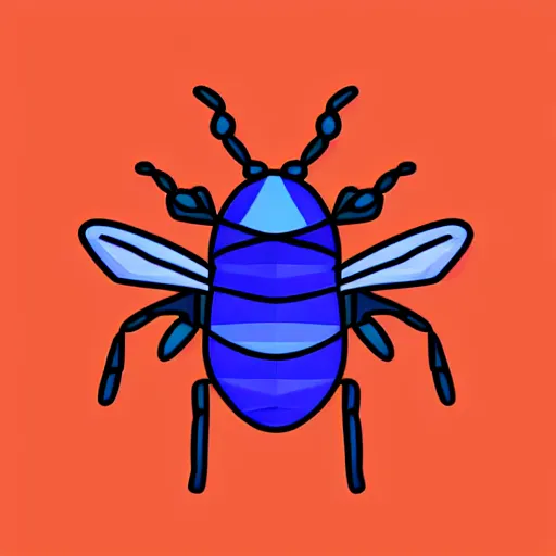 Prompt: icon of a bee doing science, colored pencils, low poly render, vector art, flat colors, by eric carle