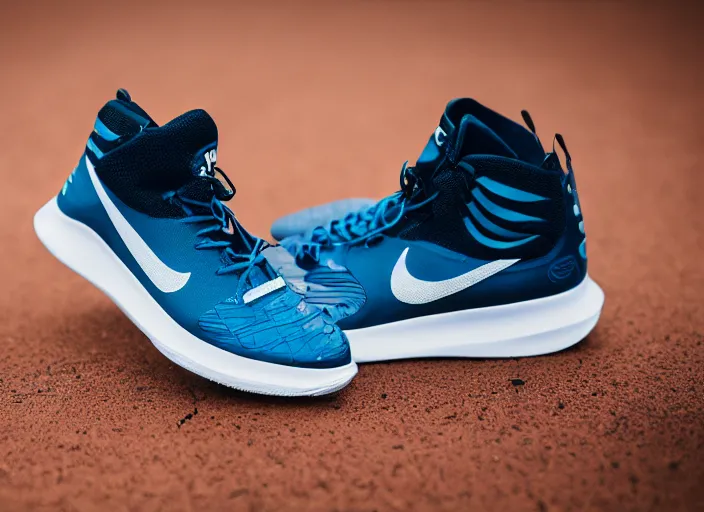 Image similar to product still of Thor signature Nikes, 85mm, f1.8