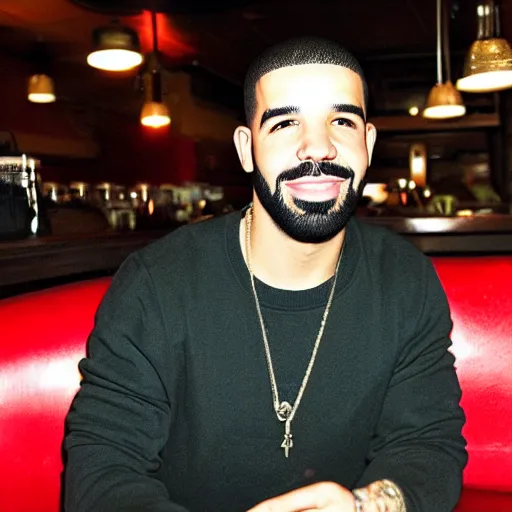 Image similar to drake at a diner