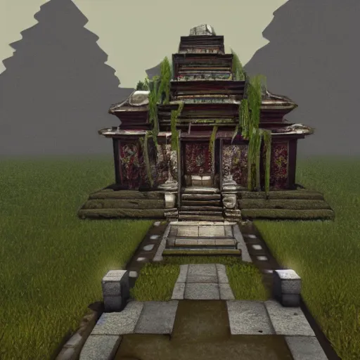 Prompt: a lost temple, made in source engine