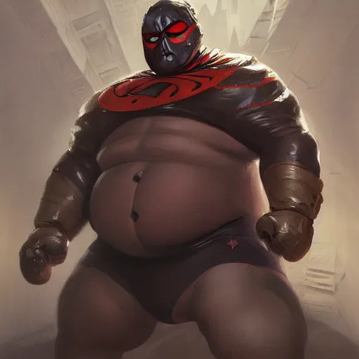 Image similar to a insanely detailed painting of a slightly overweight masked superhero wearing a tight fitting costume, staring at the computer nervously clicking on the mouse in the style of peter mohrbacher, dramatic lighting and composition, trending on artstation, concept art, comic book