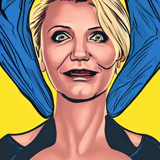 Image similar to cameron diaz portrait, riverdale, comic, comix