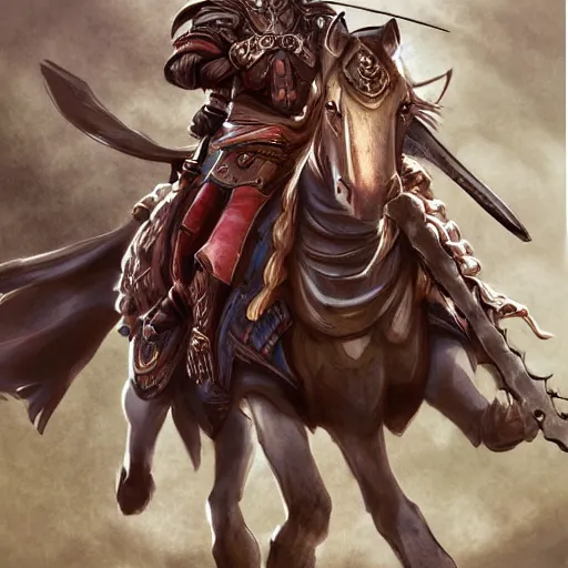 Prompt: an illustration for a new video game, by square enix, about a hero who fights for his nation, very realistic details and details, wearing a turban and also riding a black horse, while carrying a large sword, his clothes are very patterned desert, and also symmetrical, perfect shape and line, this illustration is drawn by yoshitaka amano