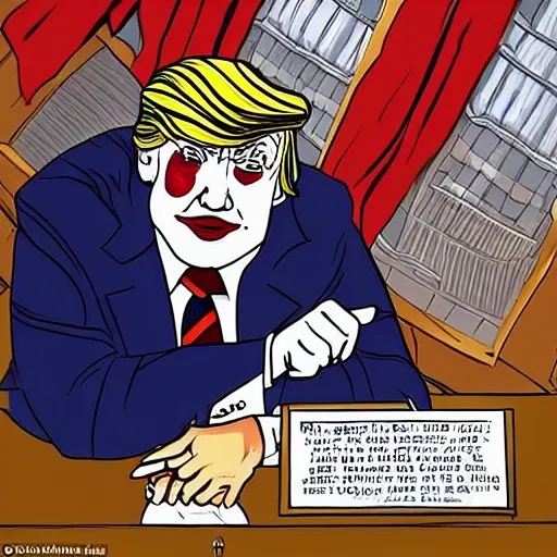 Prompt: Donald Trump play The Joker