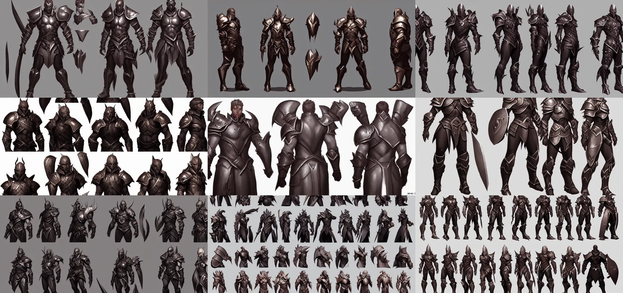 Prompt: head torso concept art of male warrior in simple leather armor d & d characters head designs, unique hairstyles, overwatch by marc brunet and artgerm