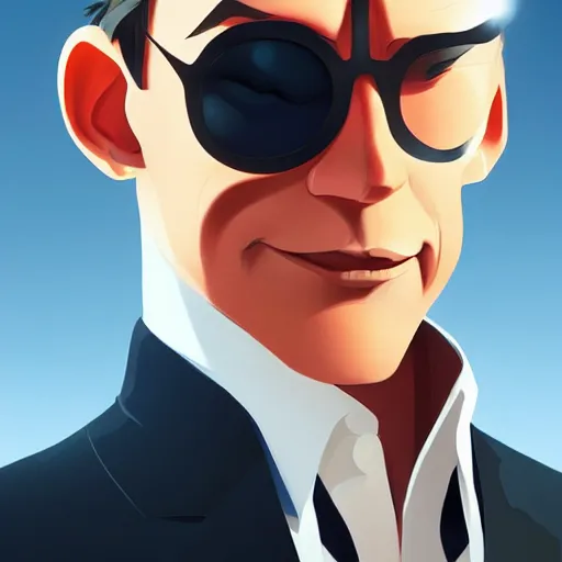 Image similar to face icon stylized minimalist agent 0 0 7, loftis, cory behance hd by jesper ejsing, by rhads, makoto shinkai and lois van baarle, ilya kuvshinov, rossdraws global illumination