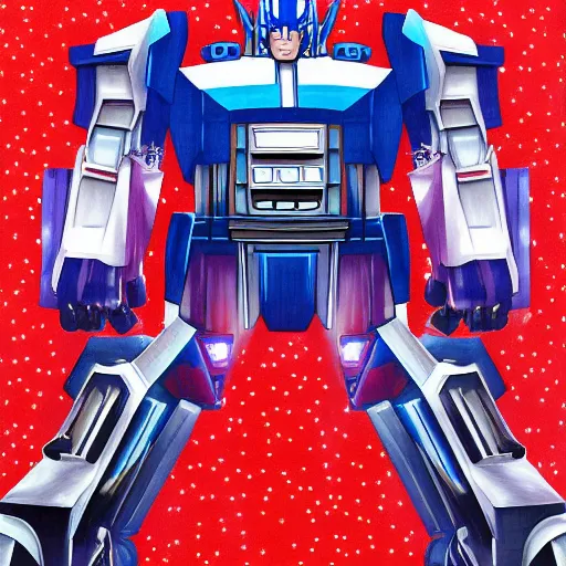 Prompt: optimus prime portrait by chiho aoshima, digital art