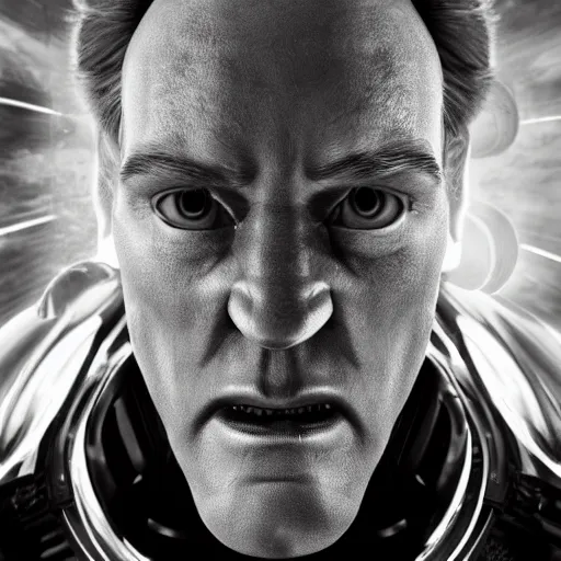 Image similar to hyperrealistic film still of quentin tarantino in space, stunning 3 d render, inspired by istvan sandorfi & greg rutkowski & unreal engine, perfect facial symmetry, dim volumetric cinematic lighting, 8 k octane comprehensive render, extremely hyper - detailed, incredibly lifelike attributes, intricate, real flesh texture, masterpiece, artstation, stunning,