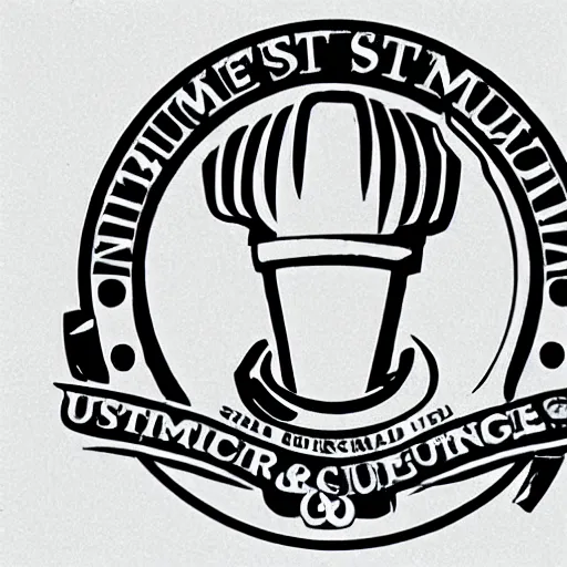 Prompt: logo for a plumber and steamfitter union, depicting valves as a seal around the logo