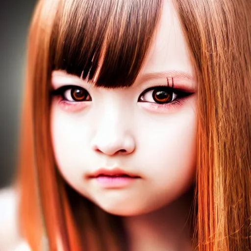 Image similar to headshot portrait of young demon girl by WLOP, bokeh, fine details