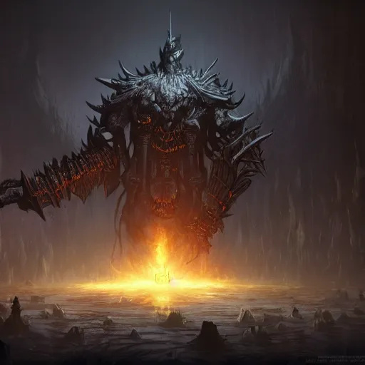 Prompt: discord as a dark souls boss digital art in the style of Greg Rutkowski and Craig Mullins, 4k