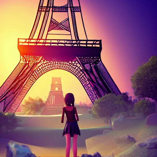 Prompt: A young beautiful giantess the size of Eifel tower standing next to a small man, beautiful lighting,digital art , highly detailed , high contrast, beautiful lighting, award winning , trending on art station, 8k, photorealistic,unreal engine 5