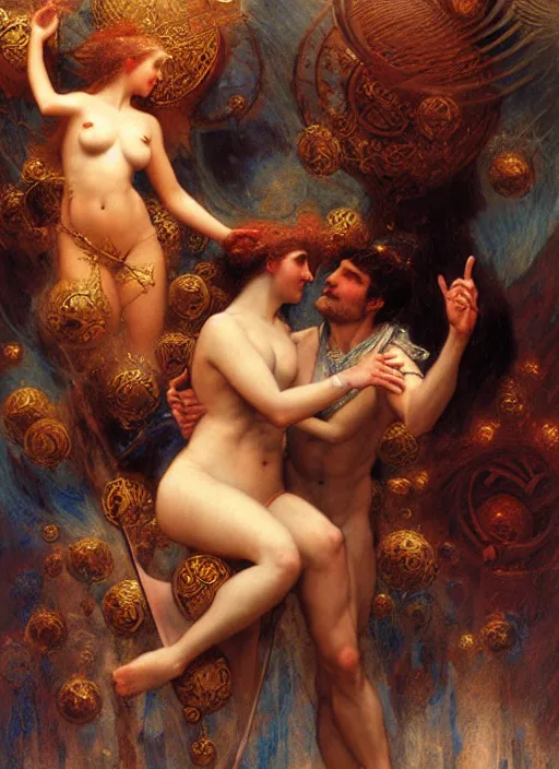 Prompt: the third sphere, venus : the lovers from dante's divine comedy. highly detailed painting by gaston bussiere, craig mullins, j. c. leyendecker 8 k