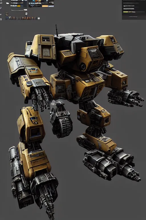 Prompt: “ mechwarrior, battletech in war thunder game. front on, symmetrical. industrial design. good design award, innovative product concepts, most respected design, amazing depth, glowing, 3 d octane cycle unreal engine 5, volumetric lighting, cinematic lighting, cgstation artstation concept art ”