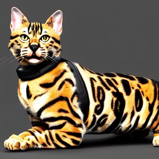 Prompt: a bengal cat as RoboCop, unreal engine