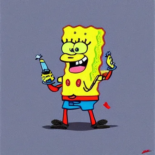 Image similar to spongebob in the style of francisco goya