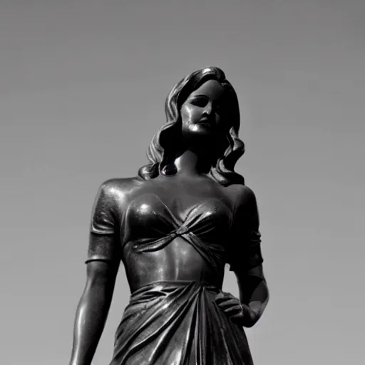 Image similar to golden statue of lana del rey