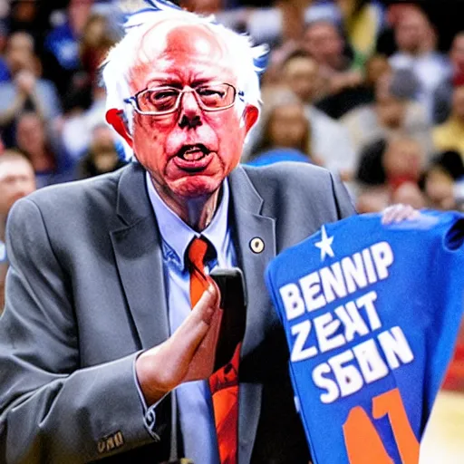 Prompt: Bernie Sanders as an NBA forward