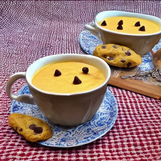 Prompt: chocolate chip cheeseburger soup