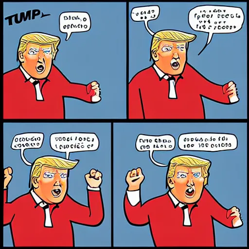 Prompt: trump as a soyjack, digital art, comic, cartoon, funny, meme