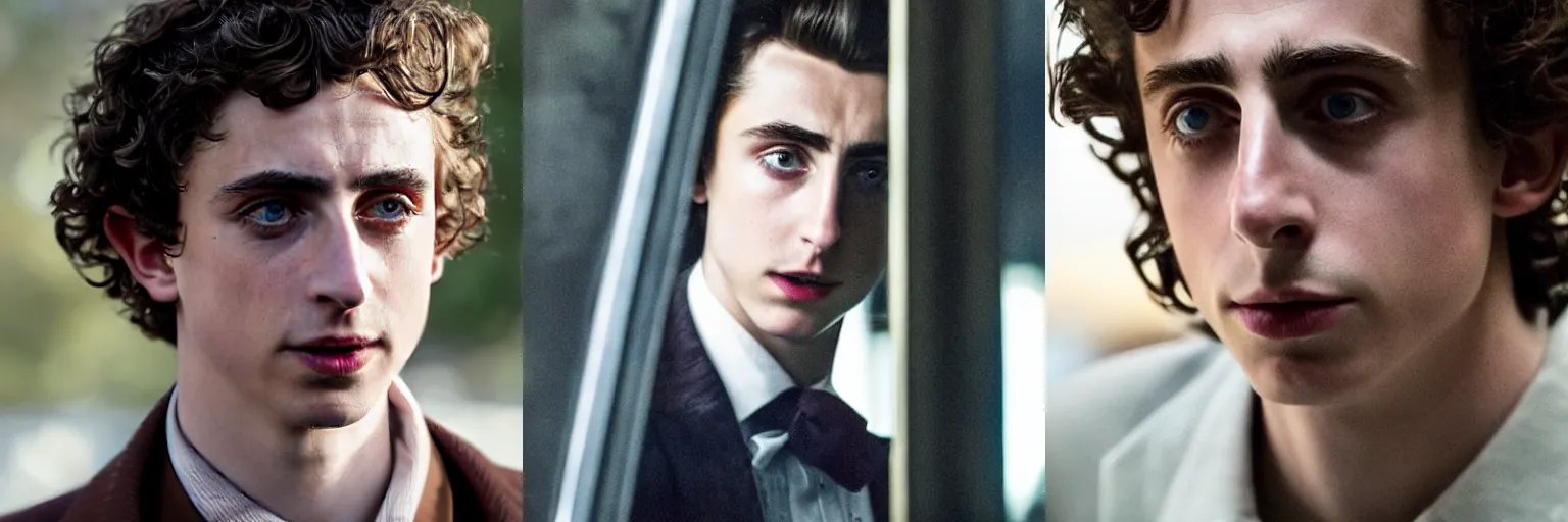 Prompt: close - up of timothee chalamet as a detective in a movie directed by christopher nolan, movie still frame, promotional image, imax 7 0 mm footage