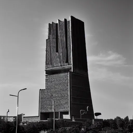 Image similar to babel's tower, brutalist architecture, socialism architecture, socialist architecture, soviet architecture, black and white photography