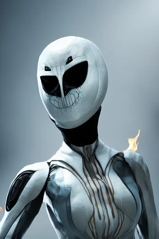 Image similar to hyperrealistic photography of Moon Knight mixed with Ghostrider style of patricia piccinini and wlop, full-shot, merged character, 4k, highly detailed, cinematic lighting, photorealistic, 3d render, award winning render, unreal engine, masterpiece, octane render, sharp focus, studio lighting, 8k, hd