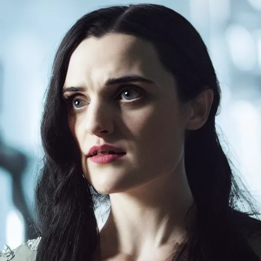 Image similar to Katie McGrath as Morgana in Cyberpunk Camelot