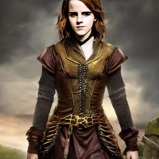 Image similar to emma watson as a dungeons and dragons wizard