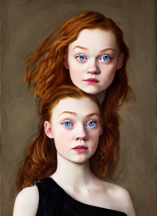 Image similar to Sadie Elizabeth Sink In the style of Caravaggio