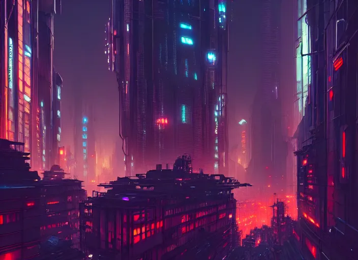 Prompt: a cyberpunk city by greg rutkowski and andreas rocha, tilt shift, ultra realistic, vibrant colours, unreal engine, trending on artstation, 4 k