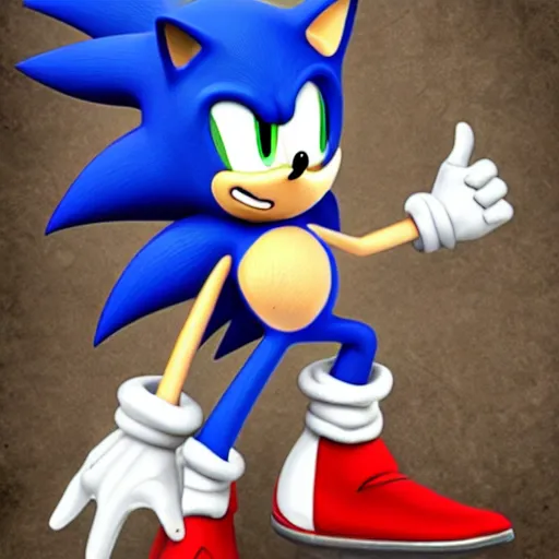 KREA - classic sonic the hedgehog made of liquid goop, swirling