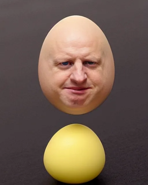 Image similar to an egg looking like boris johnson