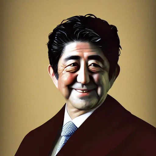 Prompt: portrait of shinzo abe is the new pope, artwork by craig mullins