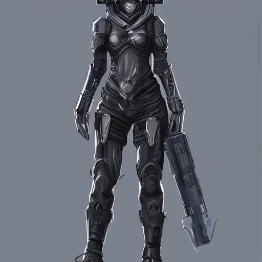 rogue armor set in cyberpunk, female, concept art