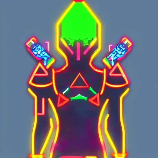 Image similar to cyberpunk legend of zelda, neon