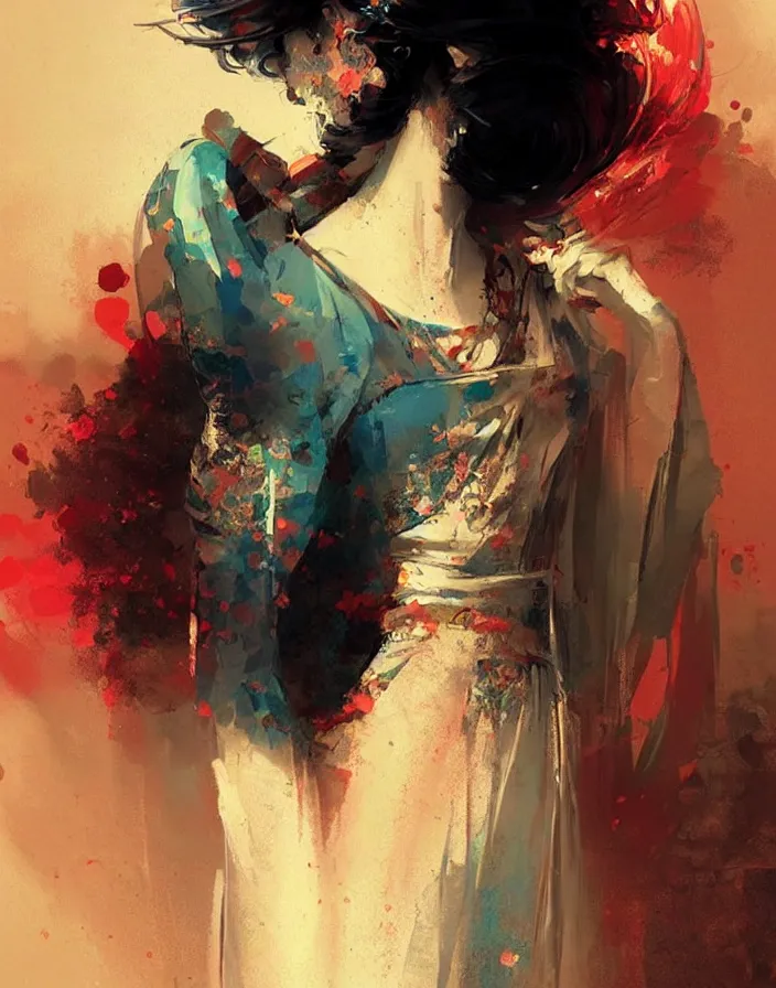 Prompt: portrait of a beautiful geisha, volume lighting, concept art, by greg rutkowski!!, dramatic, xray melting colors!!