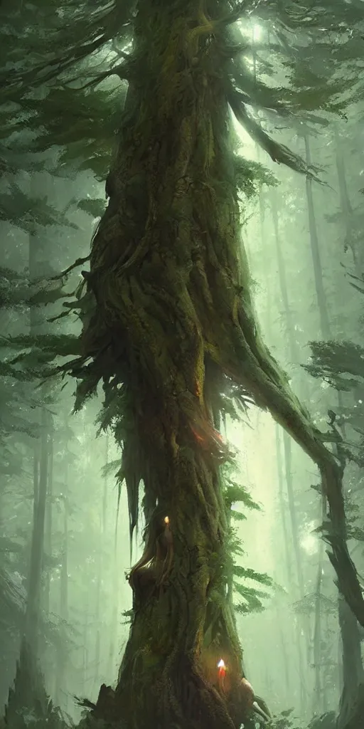 Image similar to Spirit of forest, by Greg Rutkowski