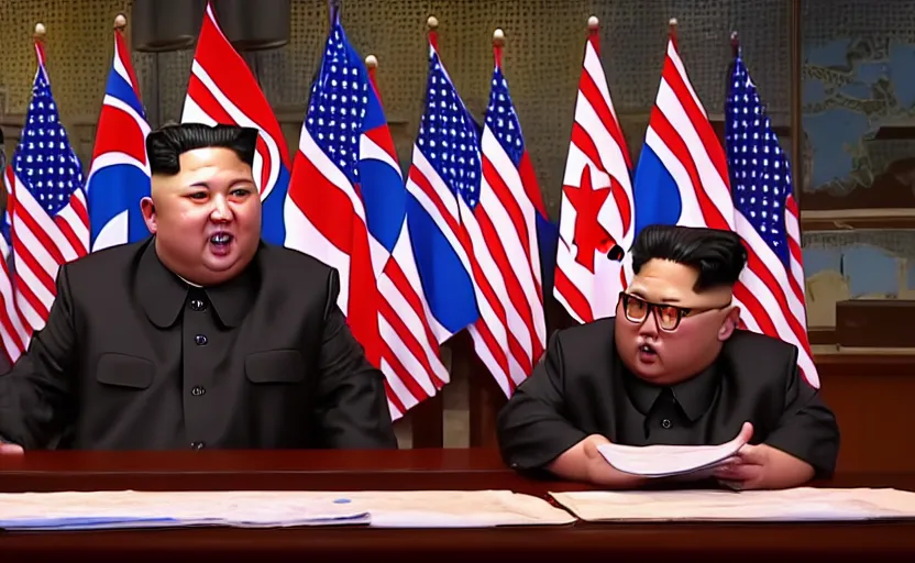 Image similar to kim jong - un snl monologue, volumetric lighting, 8 k resolution