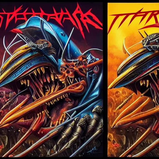 Prompt: thrash metal album cover in the style of stefan kostic, realistic, sharp focus, 8k high definition, insanely detailed, intricate, elegant, art by stanley lau and artgerm