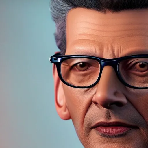 Image similar to hyperrealistic jeff goldblum, by istvan sandorfi & thomas eakes & xiang duan, perfect facial symmetry, dim volumetric cinematic lighting, photorealistic, 8 k octane comprehensive render, post - processing, extremely hyper - detailed, intricate, lifelike texture, epic composition, masterpiece, stunning!!,