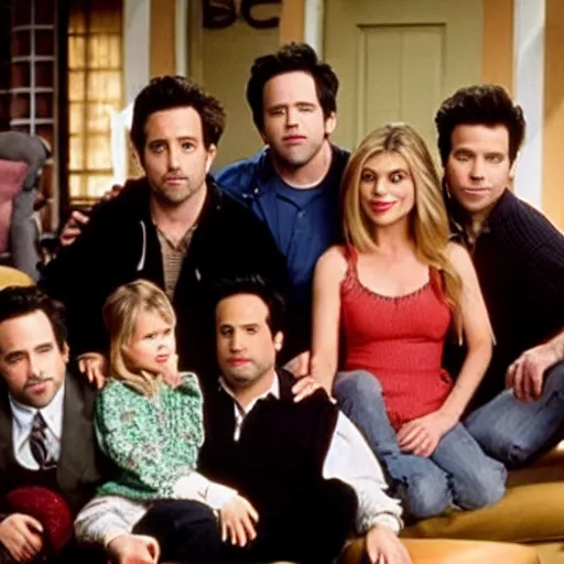 Image similar to the cast of its always sunny in philadelphia, in a scene of full house