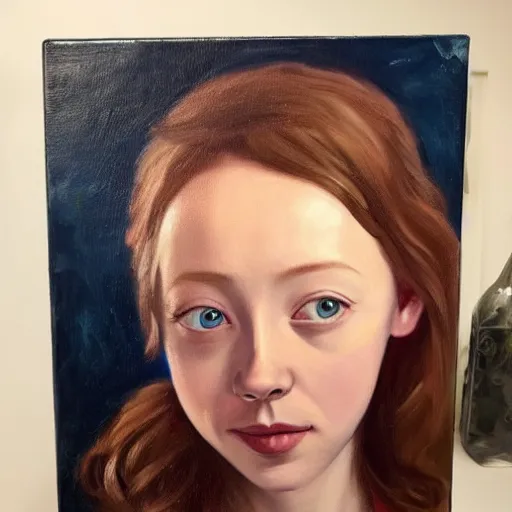 Image similar to gorgeous oil painting of amybeth mcnulty