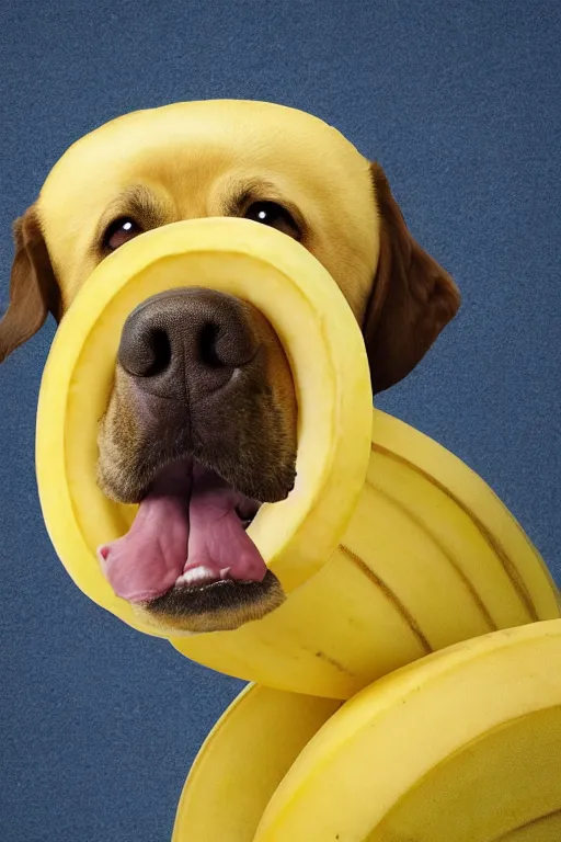 Prompt: a dog with the head of a banana