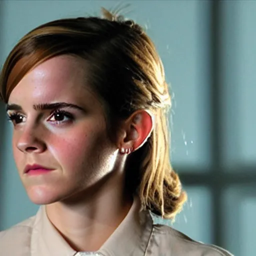 Image similar to Still of Emma Watson on Law & Order: SVU, dramatic, cinematic lighting