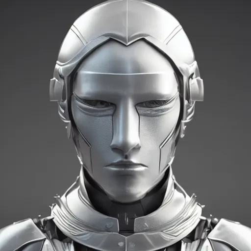 Image similar to hyperrealistic 3 d render of a bust of knight with futuristic fashion elements created by yuuki morita and ludvig holmen, colorful, kingdoms of ether, octane render, 3 d animated, unreal engine 5, volumetric lighting, hdr, smooth surface, 8 k