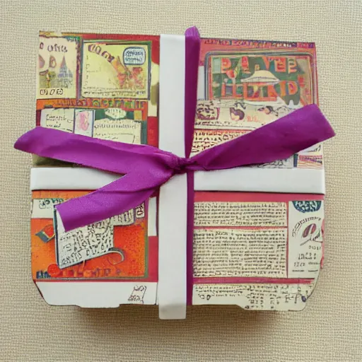 Image similar to vintage craft paper gift box, old school